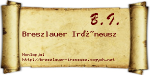 Breszlauer Iréneusz névjegykártya